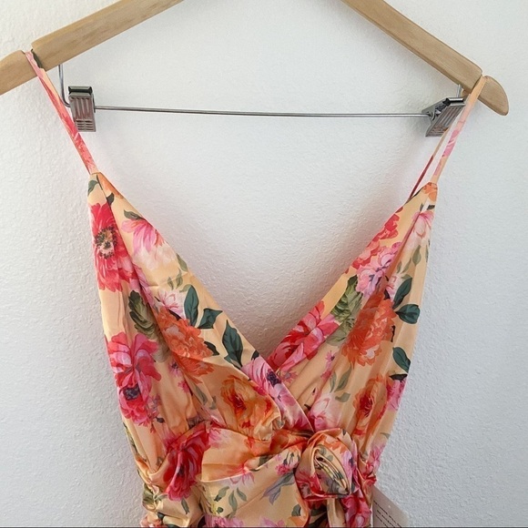 For Love & Lemons Versilla Floral Satin Hi-Lo Dress XS NWT - Picture 8 of 16